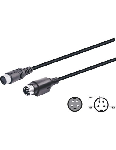 Adaptador mini DIN 4PIN fino hembra a 4PIN grueso macho