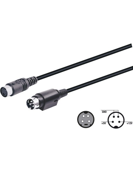 Adaptador mini DIN 4PIN fino hembra a 4PIN grueso macho