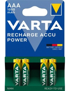 BLISTER 4 BATERIAS R3 AAA NI-MH VARTA 1000mAh
