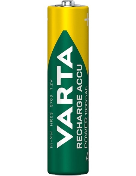 BLISTER 4 BATERIAS R3 AAA NI-MH VARTA 1000mAh