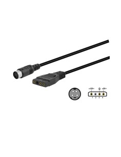 Conexión mini din hembra 4 pin a molex 3 pin