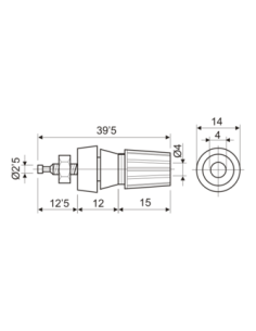 BORNE HEMBRA CHASIS 4MM 20A NEGRO 2