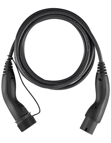 Cable de carga tipo 2, hasta 7,4 kW, 7 m, negro