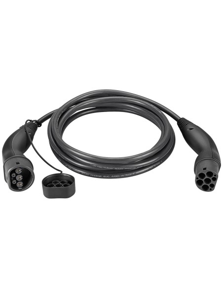 Cable de carga tipo 2, hasta 7,4 kW, 7 m, negro