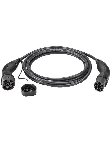 Cable de carga tipo 2, hasta 11 kW, 5 m, negro