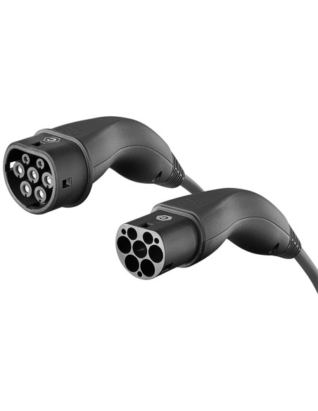 Cable de carga tipo 2, hasta 11 kW, 5 m, negro