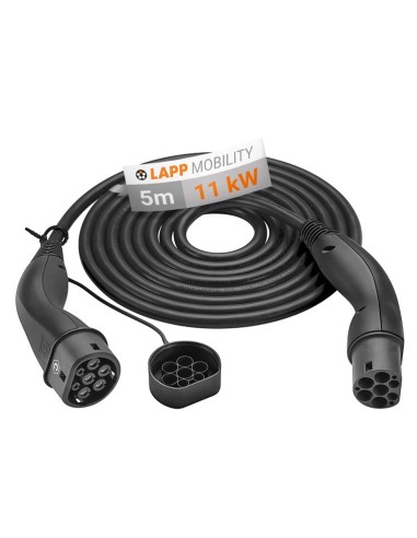 Cable de carga tipo 2 HELIX®, hasta 11 kW, 5 m, negro