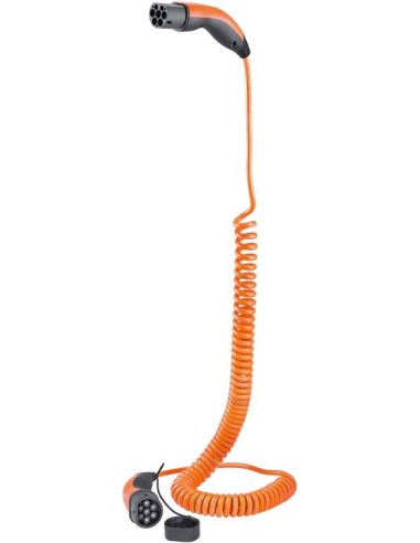 Cable de carga en espiral tipo 2, hasta 11 kW, 5 m, naranja