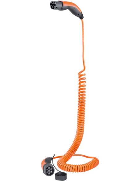 Cable de carga en espiral tipo 2, hasta 11 kW, 5 m, naranja