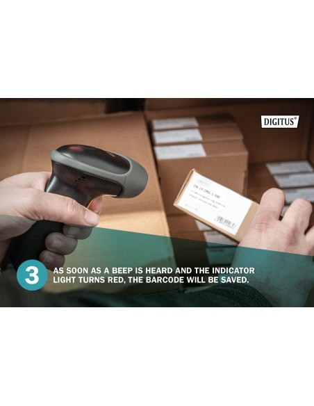 Escáner manual para códigos de barras 2D, con batería, compatible con Bluetooth y código QR