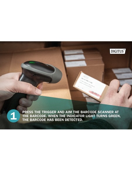 Escáner manual para códigos de barras 2D, con batería, compatible con Bluetooth y código QR