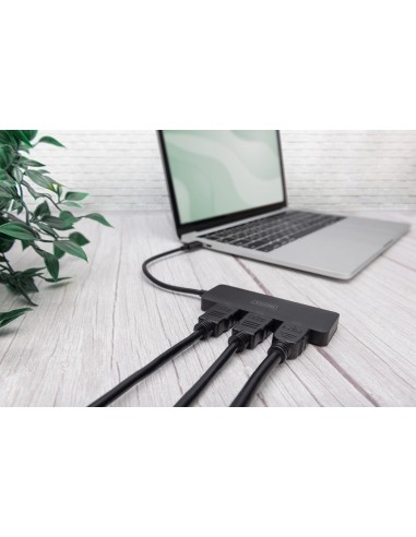 Hub de vídeo MST de 3 puertos USB-C a 3x HDMI