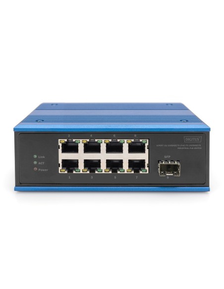 Conmutador Industrial PoE de 8 puertos 10/100Base-TX(PoE) a 100Base-FX