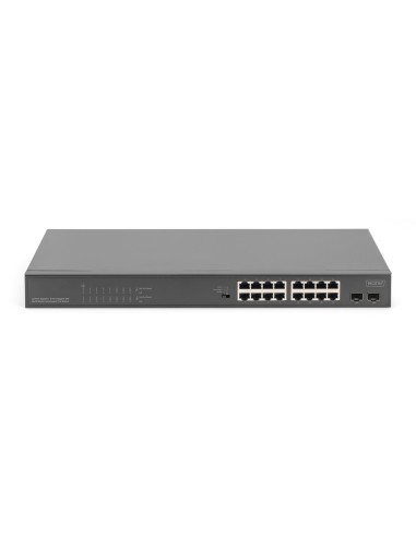 Conmutador PoE multimodo unmanaged de 16 puertos Gigabit + 2 puertos Gigabit SFP