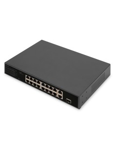 Conmutador FE PoE de 16 puertos, 2 GE Uplink (SFP/RJ45)