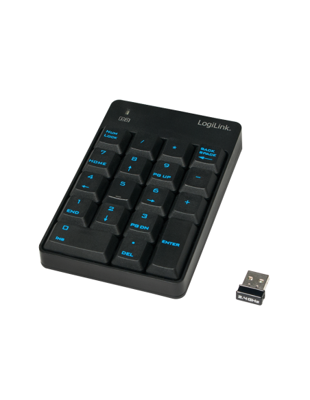 Teclado inalámbrico, 2,4 GHz, negro