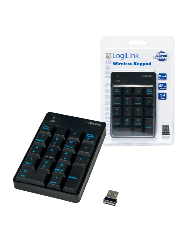 Teclado inalámbrico, 2,4 GHz, negro