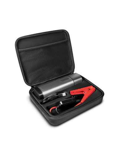 Batería Power bank externao de 10000 mAh, 2x USB-A, arrancador de batería para automóvil, gris metalizado