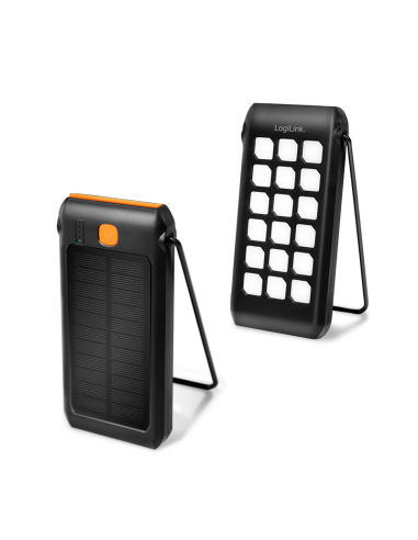 Power bank energía solar 10000 mAh, linterna, 2x USB-A QC y 1x USB-C PD