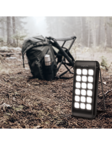 Power bank energía solar 10000 mAh, linterna, 2x USB-A QC y 1x USB-C PD