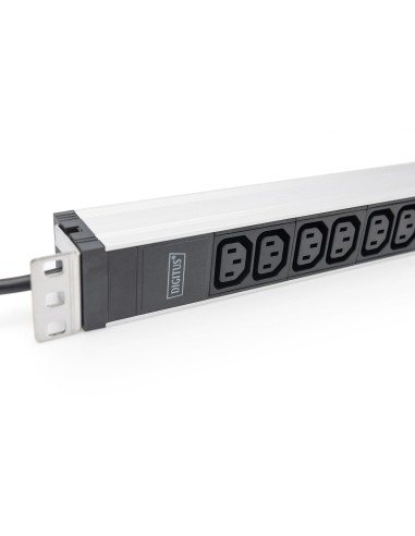 Regleta de 12 enchufes, cable de alimentación de 2 m contacto de puesta a tierra