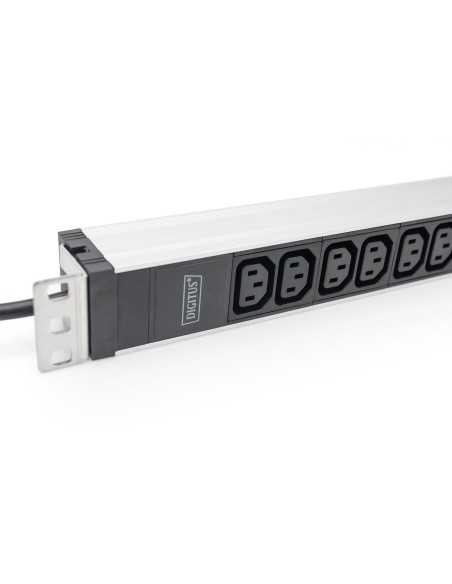 Regleta de 12 enchufes, cable de alimentación de 2 m contacto de puesta a tierra