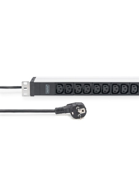 Regleta de 12 enchufes, cable de alimentación de 2 m contacto de puesta a tierra