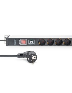 Regleta de 12 enchufes con conmutador, puesta a tierra y protección contra sobretensiones, de 2 m 2