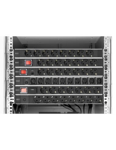 Regleta de 7 enchufes con perfil de aluminio y conmutadores, cable de 2 m con protección de sobretensión