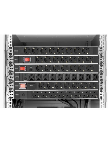 Regleta de 7 enchufes con perfil de aluminio y conmutadores, cable de 2 m con protección de sobretensión