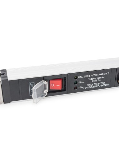 Regleta de 5 enchufes con conmutador, protección contra sobrecarga y filtro de red integrado de 2 m