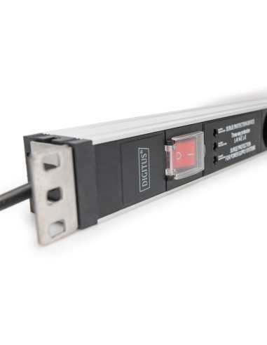 Regleta de 5 enchufes con conmutador, protección contra sobrecarga y filtro de red integrado de 2 m
