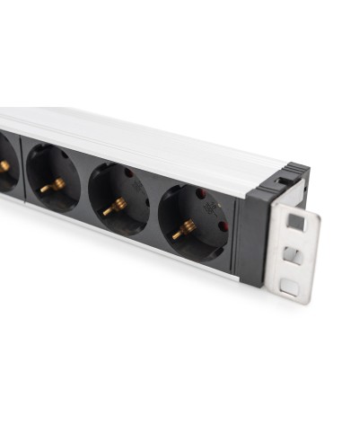 Regleta de 6 enchufes con protección contra sobrecarga, filtro de red integrado, contacto de puesta a tierra, de 2 m