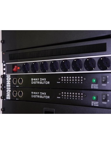 Base Múltiple - 8 Tomas - Schuko - Para Rack De 19"