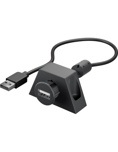 Cable de extensión USB 2.0 de alta velocidad con soporte de montaje, negro