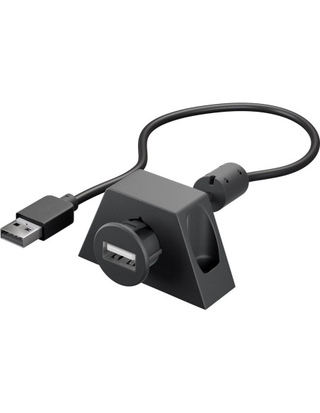 Cable de extensión USB 2.0 de alta velocidad con soporte de montaje, negro