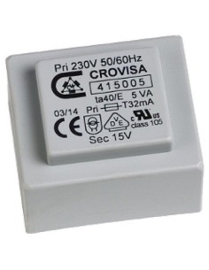 TRANSFORMADOR ENCAPSULADO PCB 2x15V 5VA 2x166mA