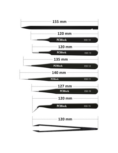 JUEGO 8 PINZAS PRECISION ESD