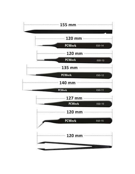 JUEGO 8 PINZAS PRECISION ESD