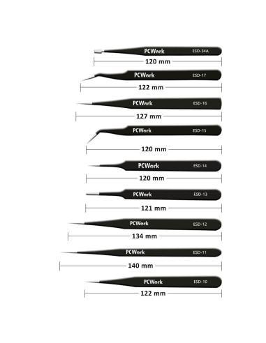 JUEGO 9 PINZAS PRECISION ESD