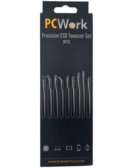JUEGO 9 PINZAS PRECISION ESD
