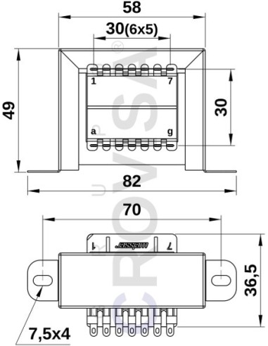 TRANSFORMADOR CONVENCIONAL 7.5V+7.5V 1A