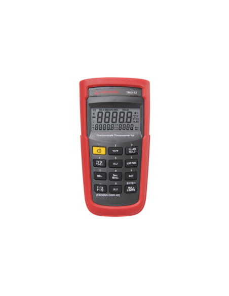 Termómetro digital de tipo K/tipo J con doble entrada