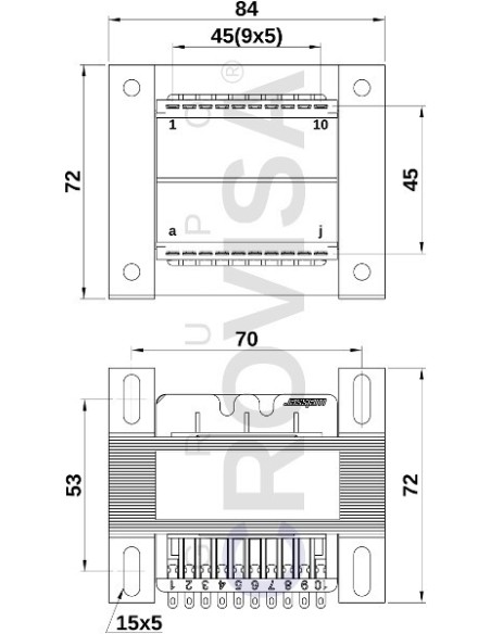 TRANSFORMADOR CONVENCIONAL 12V+12V 4A