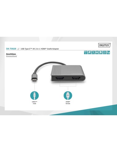 Adaptador gráfico USB Type-C 4K 2 en 1 HDMI