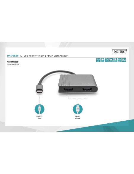 Adaptador gráfico USB Type-C 4K 2 en 1 HDMI