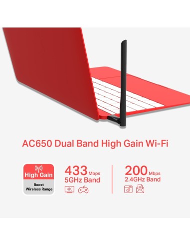 Adaptador USB inalámbrico de banda dual de alta ganancia