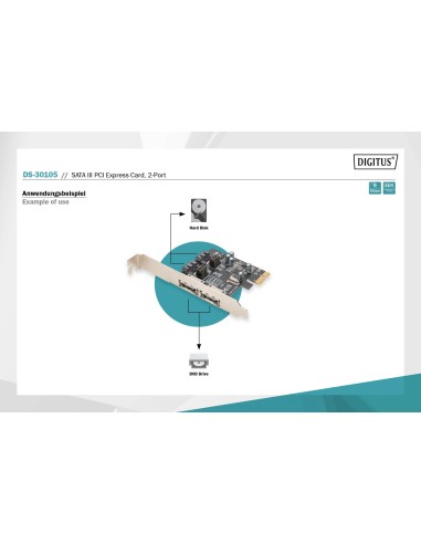 Tarjeta PCI Express SATA III, 2 puertos