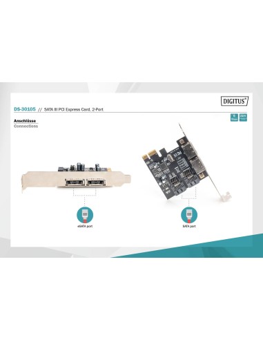 Tarjeta PCI Express SATA III, 2 puertos
