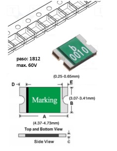 FUSIBLE PTC 500mA SMD 1812 POLIMERO 16V